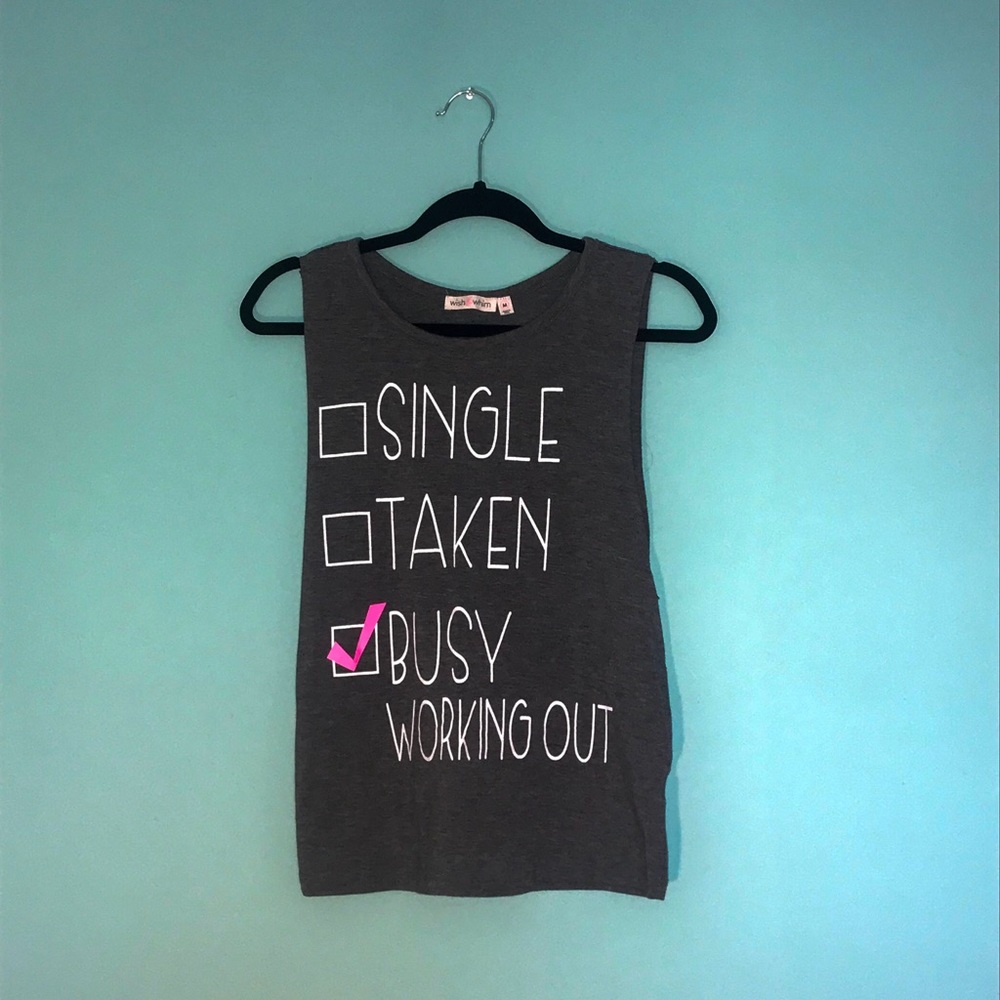 🦋 Gray Workout Gym Muscle Shirt Tank Top